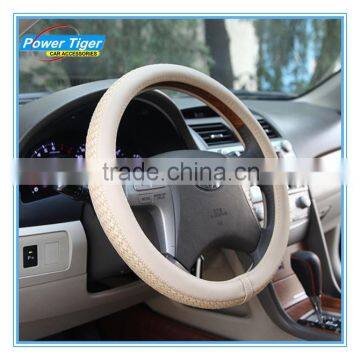 White Hand-knitted Car Steering Wheel Cover