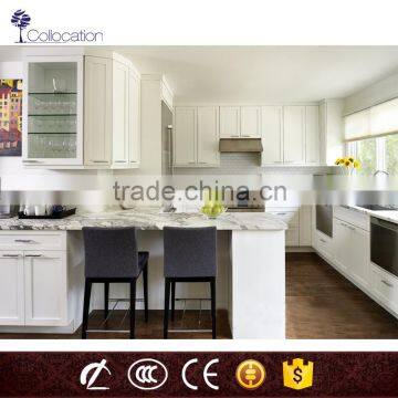 white lacquer modern comfort U Shape kitchen cabinet from manufacturer