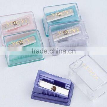 Promotion Plastic Single Hole Pencil Sharpener With Plastic Lid