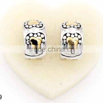 2016 New Fashion Wholesale Juyuan Double Color Plated Whole Sales Earrings