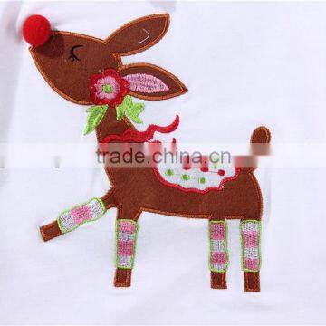 Christmas Reindeer Cute Ruffle Toddler Girls Boutique Clothing Sets photo-3