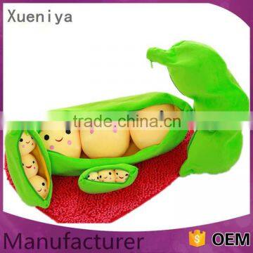 China Promotion Cheap Round Custom Rea Pillow Green Bean Plush Toy