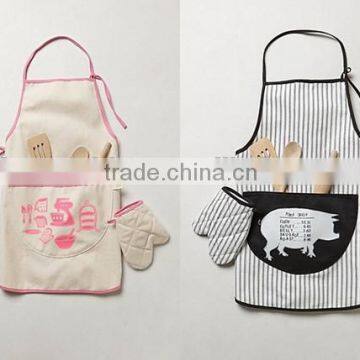 new 100% cotton custom printed kitchen apron promotional aprons for waiters