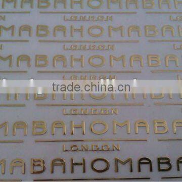 metal sticker, electroform sticker, adhesive metal nameplate,perfume sticker, box metal sticker