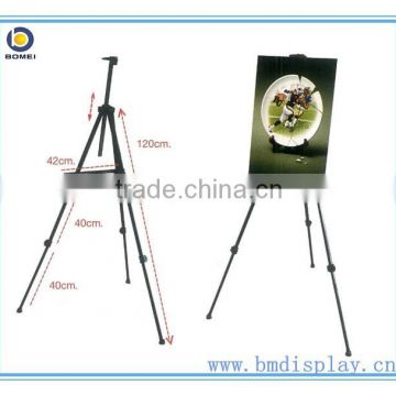 Telescopic Easel Tripod Display Stand, Folding metal black easel display stand