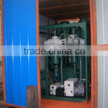 High vacuum transformer oil filtration plants