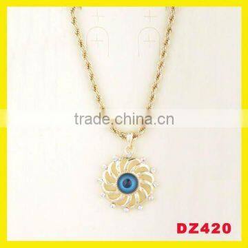 14k gold handmade evil eye jewelry pendant necklace