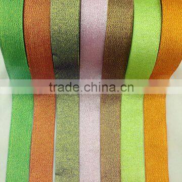 Wholesale different size wedding festival decoration belt colored metallic ribbon