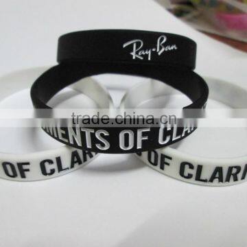 customized engraved color filled 1inch Silicone wristband