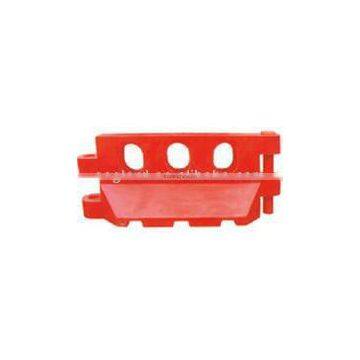 Water filled red plastic barrier supplier