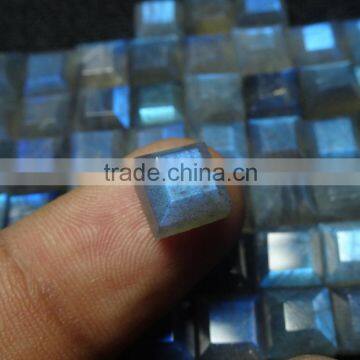 Labradorite Gemstone Blue Flahsy Faceted Square Cut Gemstone With Nice Polish and Cutting