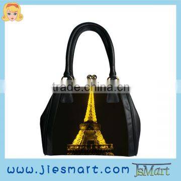 PU lady handbag Eiffle tower Paris travelling printing bag