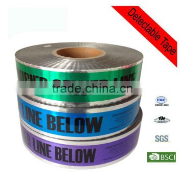 Underground detectable barricade warning tape aluminium foil tape