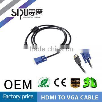 SIPU Vga to hdmi cable converter price with gold connector support HD 1080P