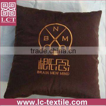 wholesale made of high grade polyester suede fabric throw pillow with custom designs embroideried(LCTP0054)