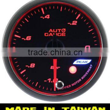 60mm electrical vacuum racing gauge / White & Amber LED display with warning& peak recall/ include sensor