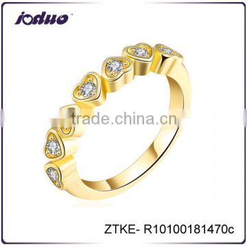 New Fashion 18K Gold Plated Simple Heart Ring Design