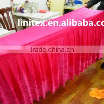 polyester velvet fitted table cloth wedding use conference table cloth