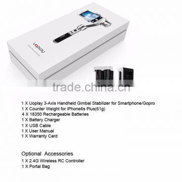 Factory Supply Uoplay 3 Axis Gimbal Stabilizer for IPhone 6 Plus and Go Pro 3 3+ 4 photo-2