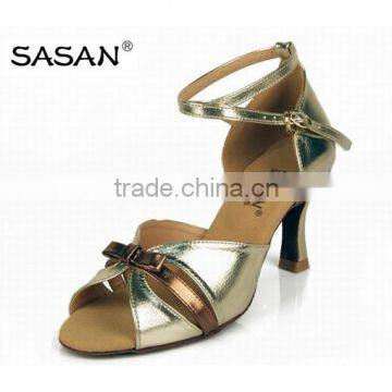 Elegance Woman Gold Patent Tango Dance Shoes S7105