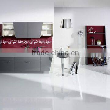 High Gloss Grey Lacquer Kitchen Cabinets photo-4