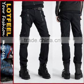 Punk Mens Cotton Rockabilly black Hose Pants Fashion (ROCK026)