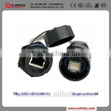 IP67 Front Panel Mounted Male to Female Waterproof RJ45 Connector With Ethernet Cable photo-4