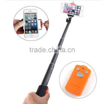 Durable Handheld Monopod W/ Unique Twist/Extend Design/Rechargeable Bluetooth Shutter /Adjustable Clip Holder For Mobile Phones