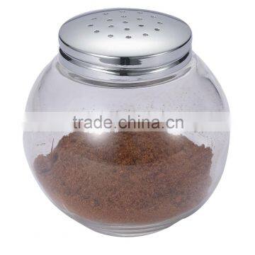 Ball shape pepper condiment set with stainless steel lid