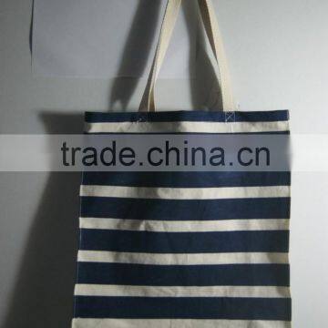 women cheap fashion printing stripe black canvas bag large handbag