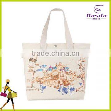 printed cotton canvas tote bag