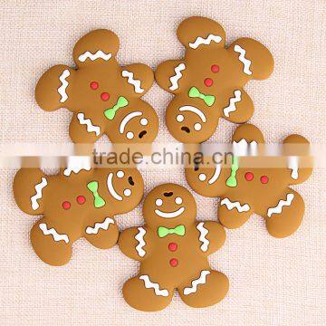 BPA Free Child Safty Chewalble Funny Silicone Rubber Gingerbread Man Baby Teether photo-2