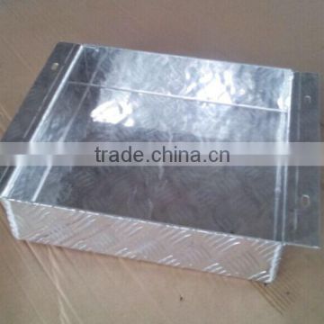 OEM small Aluminum alloy checkered tooling box, aluminum checkered plate box open, aluminum metal box tool