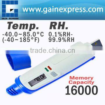 Digital USB Wall Mount Temperature Humidity Data Logger With LCD Display 16K Memory Made in Taiwan