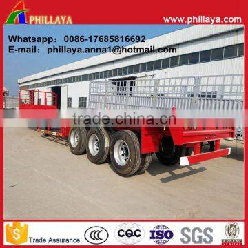 Hot sale heavy duty beverage transporting 3 axles 40ft flatbed cargo food truck trailer with removable side panel