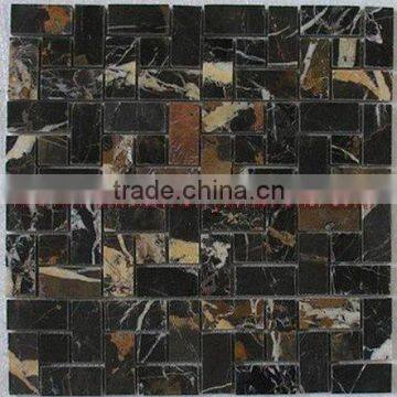NATURAL BLACK AND GOLD ( MICAHEL ANGELO ) MOSAIC TILES photo-2