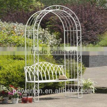 POWERLON Gothic Matl Bench Shabby Chic Metal Outdoor Furniture Anti White Color photo-3