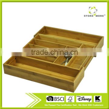 Store More Bamboo Multi Compartment Bamboo Organizer Tray