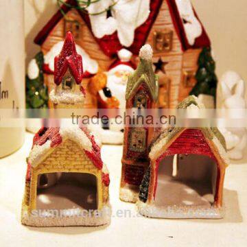Handmade Resin Christmas Decoration House Candle Holder photo-4