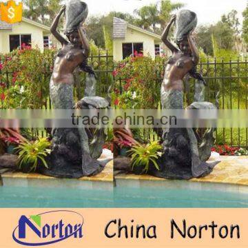 Bronze material mermaid fountain for home decoration NTBF-MF001Y