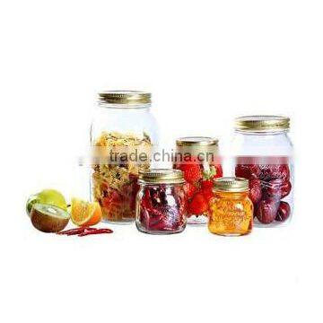 clear cylinder glass jar with tin lids for canning