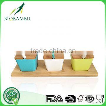 Eco-friendly bamboo spice box, storage bottle&jars fiber seasoning box