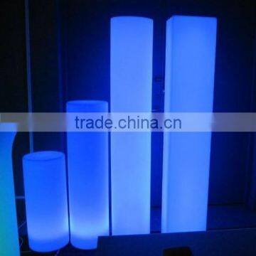 Modern fashion GRB full lighting high quality round plastic LED pillar/column for party/garden decoration