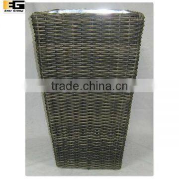 square plastic rattan woven planter