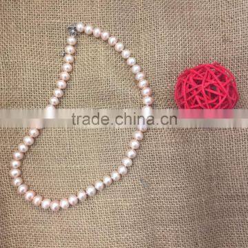9-9.5 mm Pink Button Freshwater Pearl Necklace photo-3