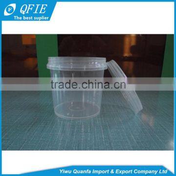 Wholesale food grade PP 1 Litre empty plastic container with handle and lid