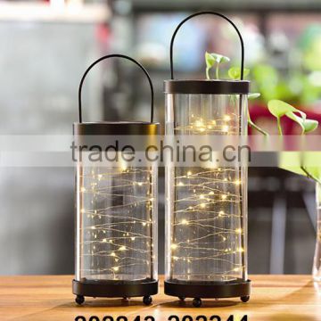 Hanging Decor Sparkling Starry Pillar Glass LED Lanterns