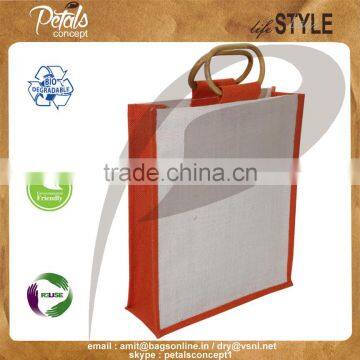 Jute Wine Bag With Cane Handle photo-3