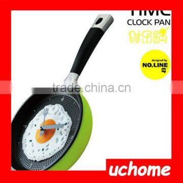 UCHOME Hot Beauty Happy Time Plastic Frying Pan Wall Clock, Decorative Kitchen Fried Egg Pan Wall Clock photo-5