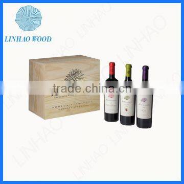 Present Packaging Wine Wooden Box with Handle